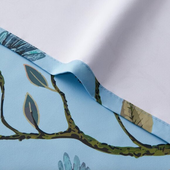 Floral Lemon Hummingbird Curtains Patterned Waverly Mid-Century Style - Picture 6 of 10